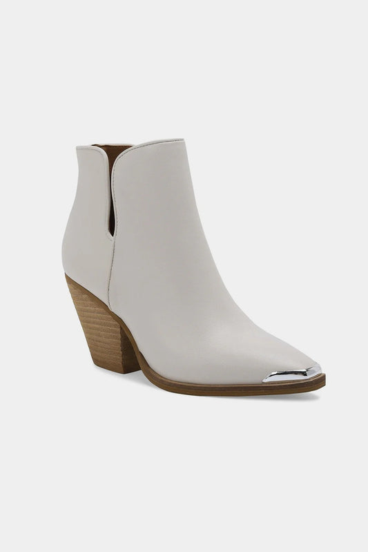 Beast Fashion Pointed Metal-Tip Toe Block Heel Ankle Boots - Opulent Empire
