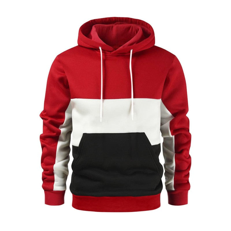 Caspian Beaumont — Men's Color Block Color Contrast Long Sleeve Hooded Sweatshirt, alternate view 3