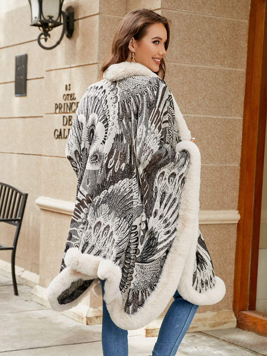 Dove Versailles — Printed Open Front Poncho, alternate view 2
