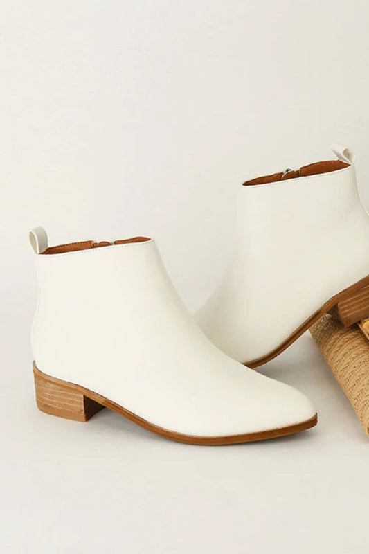 Beast Fashion PU Leather Block Heel Boots - Opulent Empire