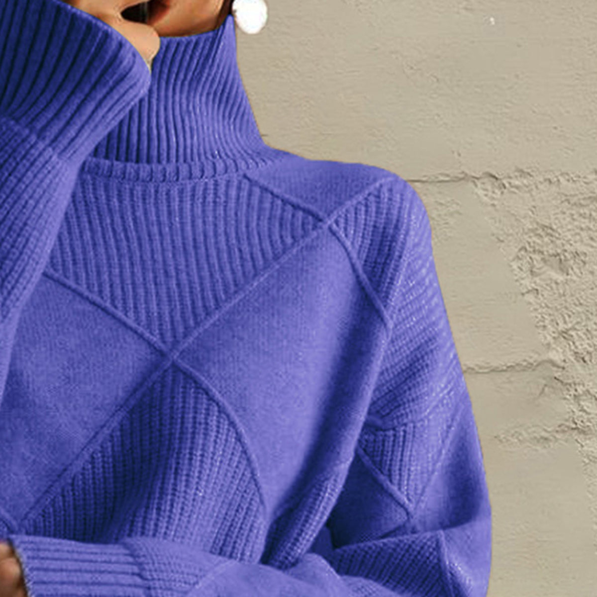 Emery Rivière — Geometric Turtleneck Long Sleeve Sweater, alternate view 21