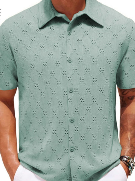 Men's Plus Size Button Down Short Sleeve Shirt - Opulent Empire