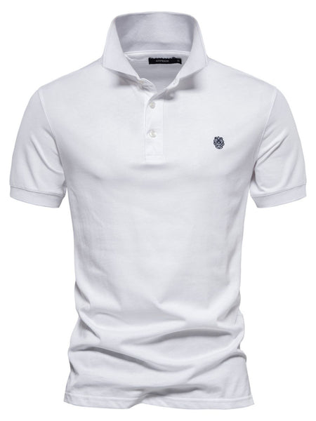 Men's Embroidered Collared Short Sleeve Polo - Opulent Empire