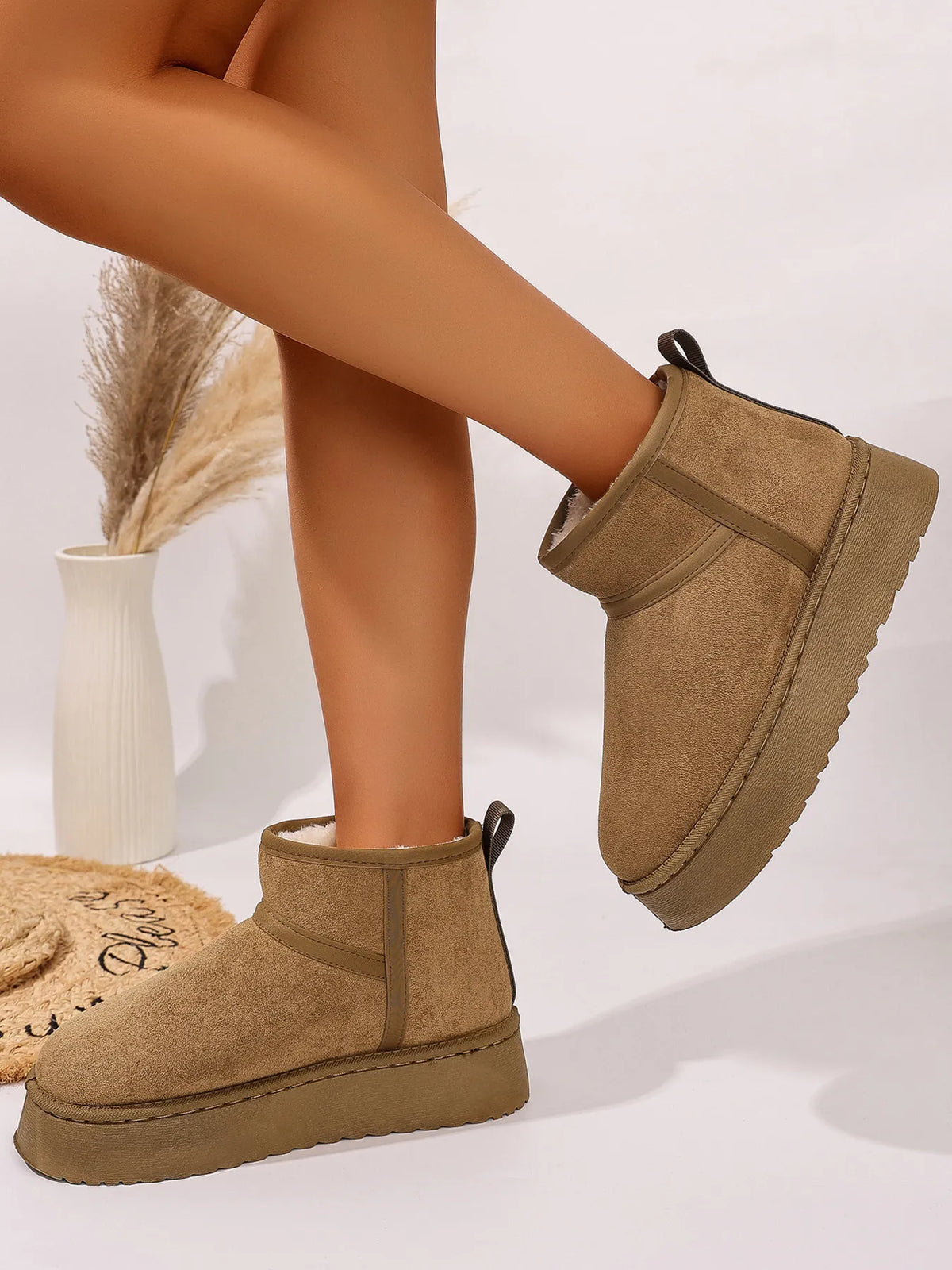 Ocean Bellini — Platform Winter Ankle Boots with Cozy Fleece Lining Fashion Footwear, alternate view 6