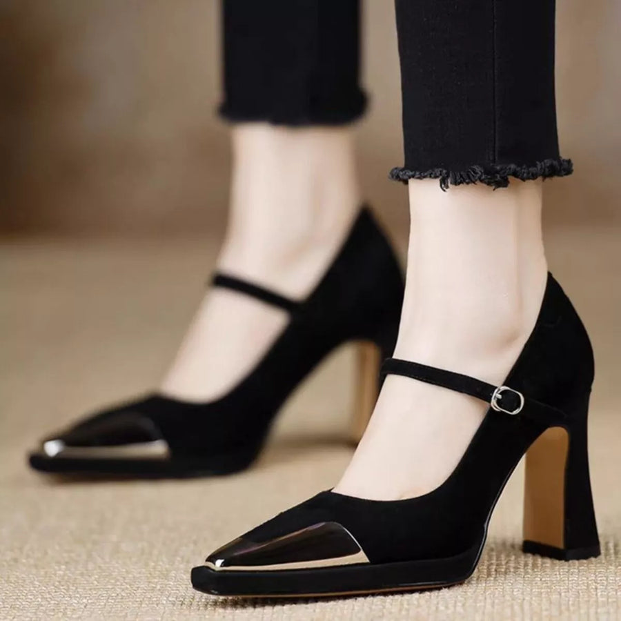 Fable Fiorenza — Point Toe Block Heels Pumps Fashion Footwear, alternate view 2