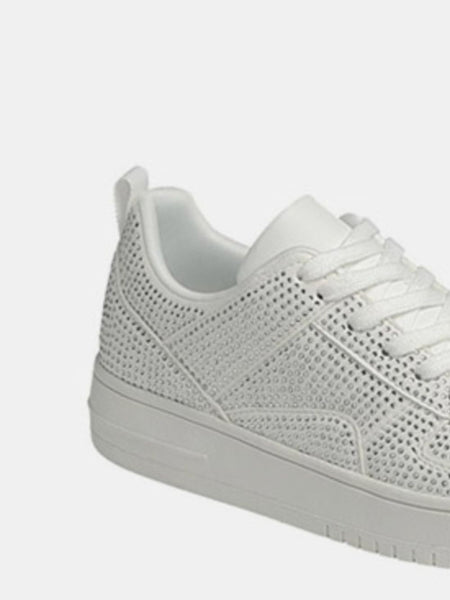 Forever Link Rhinestone Platform Flat Sneakers - Opulent Empire