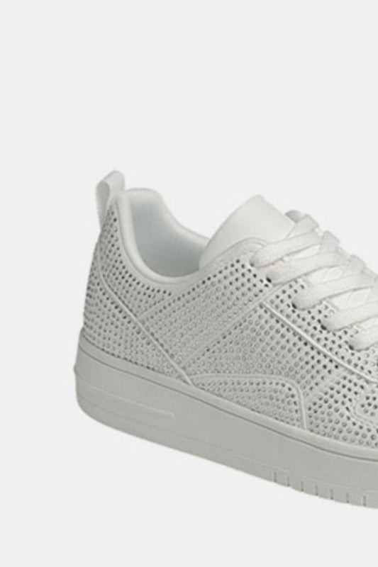 Forever Link Rhinestone Platform Flat Sneakers - Opulent Empire