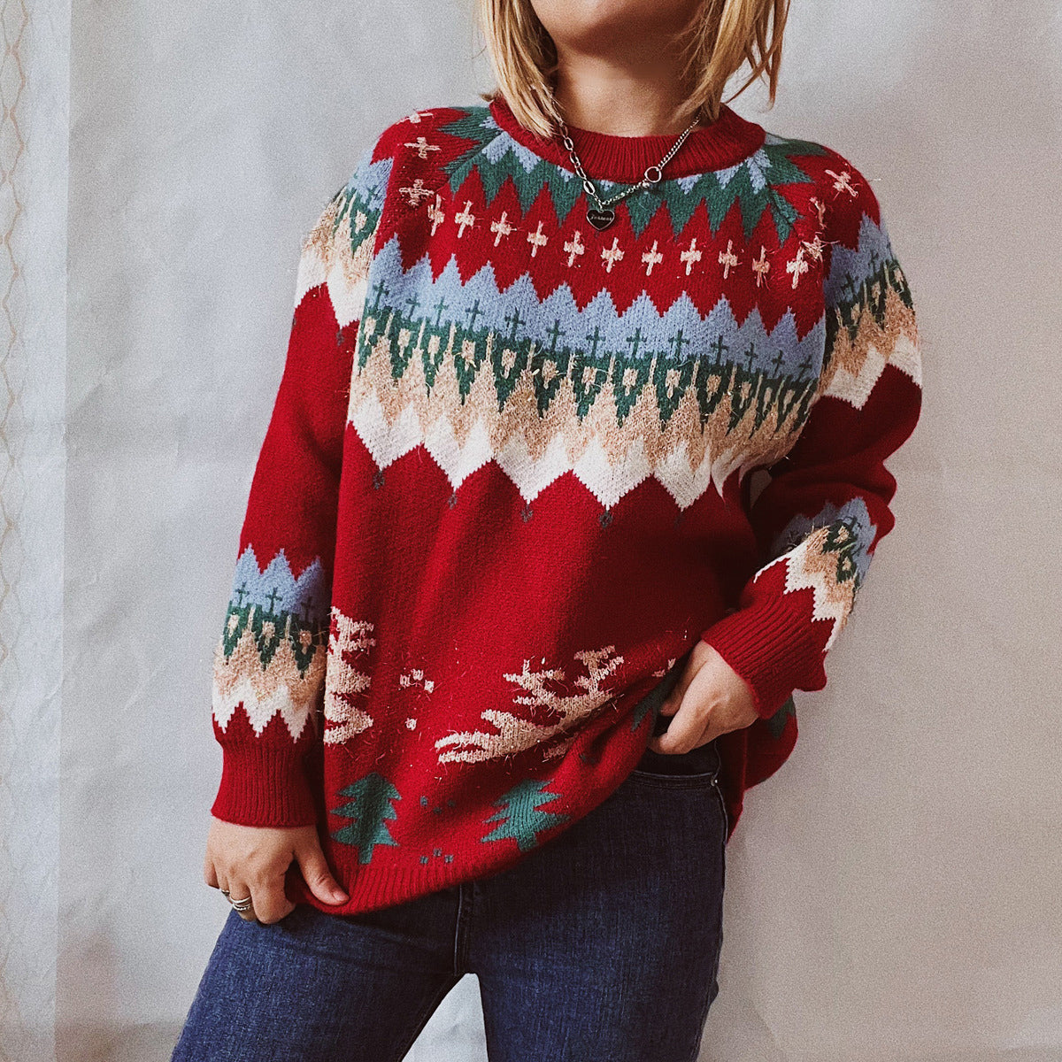 Rain Valmont — Christmas Element Long Sleeve Sweater, alternate view 8