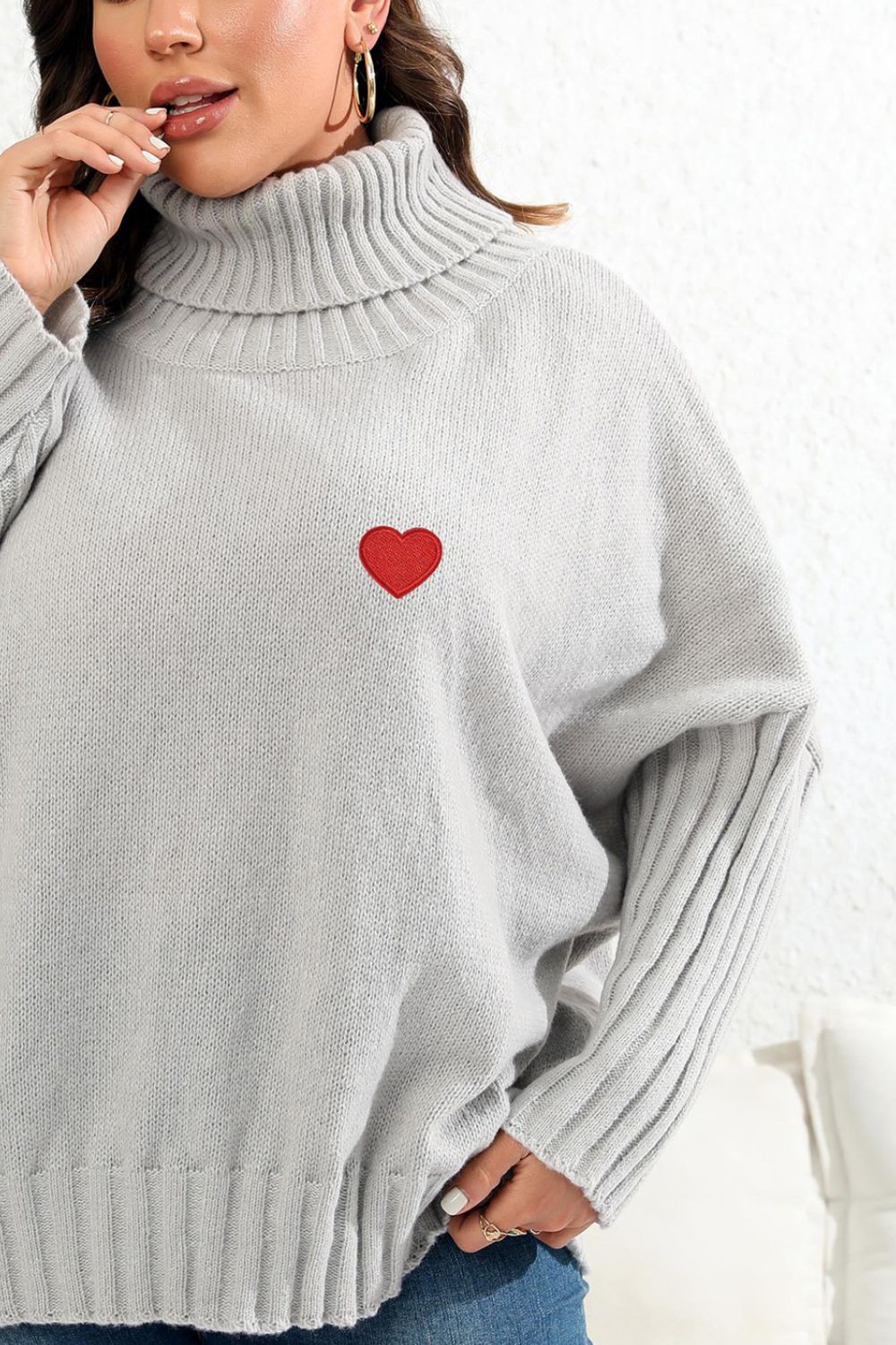 Winter Moreau — Plus Size Turtle Neck Long Sleeve Sweater, alternate view 4