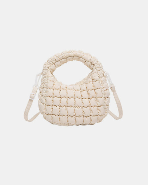 Quilted Puffy Removable Strap Crossbody Bag