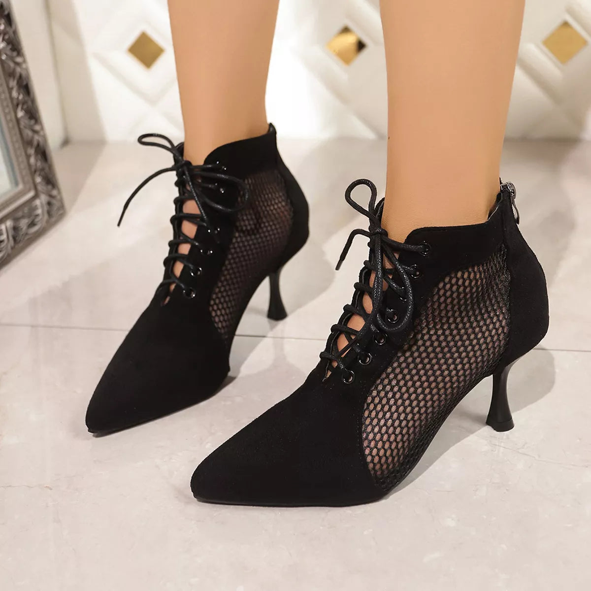 Rain Venturi — Point Toe Stiletto Pumps Black Fashion Footwear