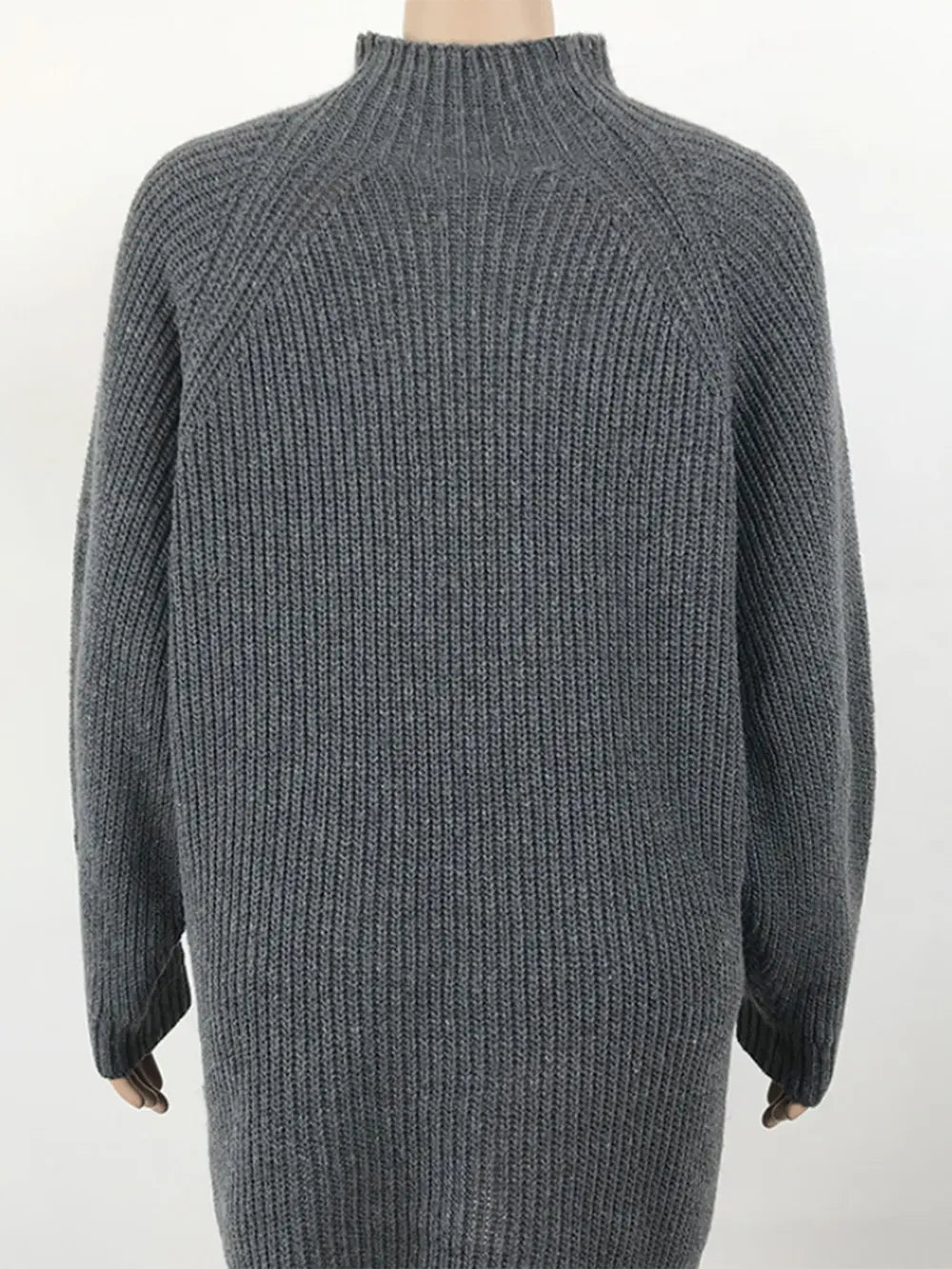 Indigo Delacroix — Mock Neck Dropped Shoulder Sweater Dress, alternate view 9