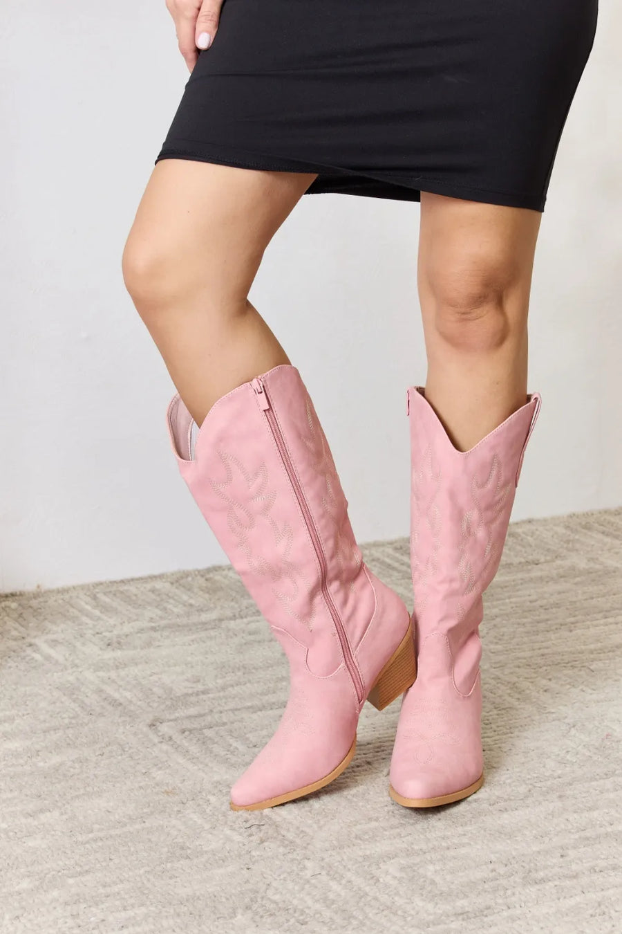 Bellamy Sorrento — Forever Link Knee High Cowboy Boots PINK Fashion Footwear
