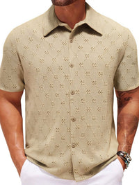 Leander — Men's Plus Size Button Down Short Sleeve Shirt, alternate view 2