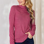 Basic Bae Full Size Ribbed Mock Neck Long Sleeve T-Shirt