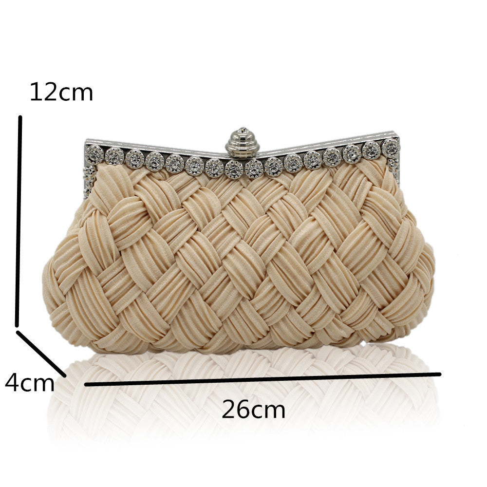 Diamond Bridal Clutch Bag Fold Dress Female Cloth Bag