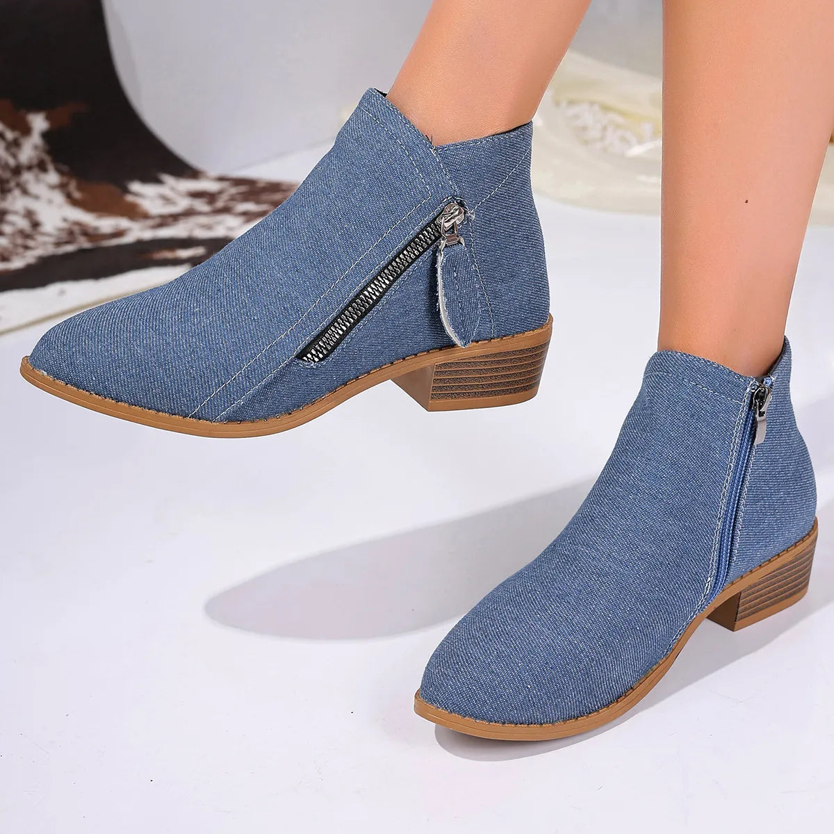 Harbor Fiorenza — Point Toe Block Heels Boots Fashion Footwear, alternate view 5