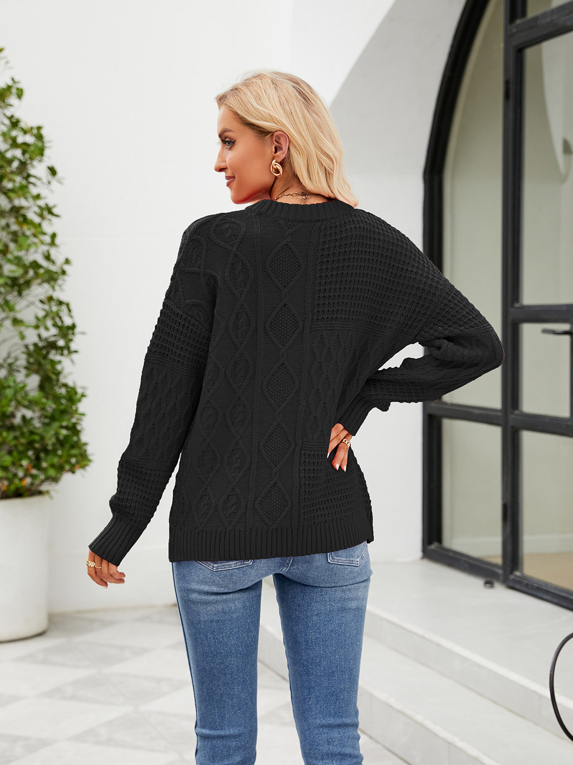 Jules Valmont — Round Neck Dropped Shoulder Sweater, alternate view 8