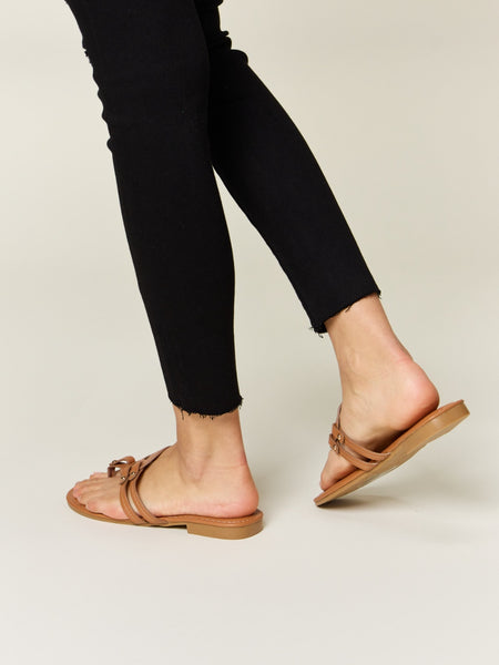 Forever Link Cutout PU Leather Open Toe Sandals - Opulent Empire