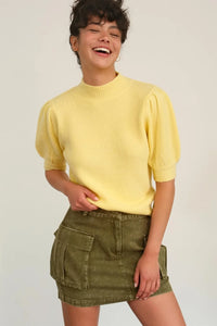 Vale Valmont — HYFVE Mock Neck Puff Sleeve Sweater