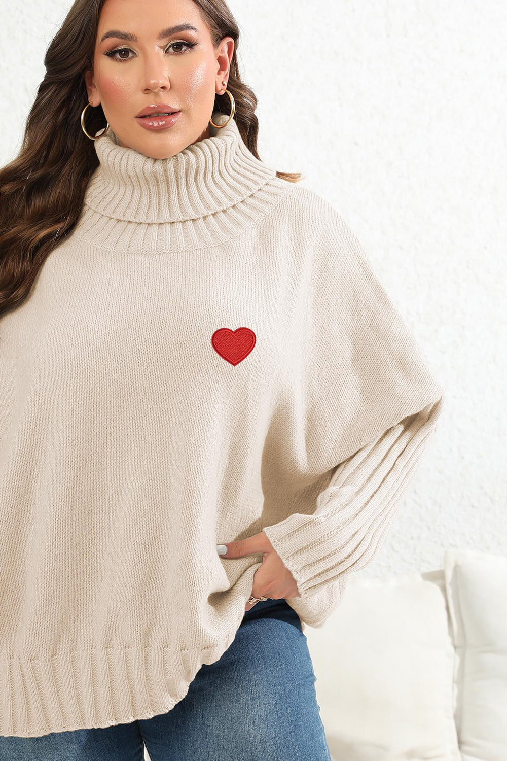 Winter Moreau — Plus Size Turtle Neck Long Sleeve Sweater, alternate view 14