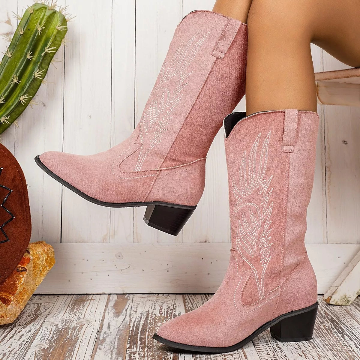 Ciel Sorrento — Point Toe Block Heels Boots Fashion Footwear, alternate view 14