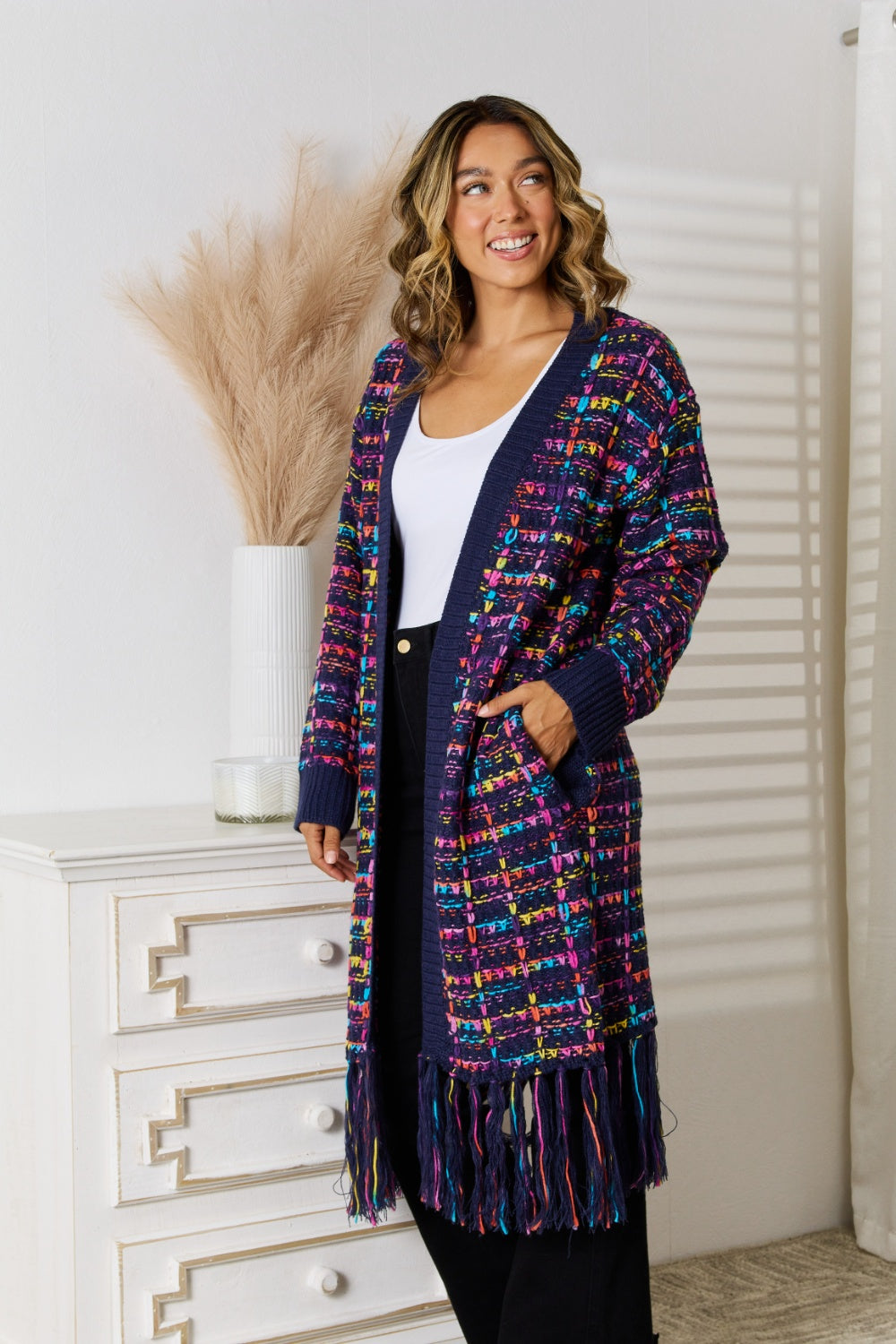 Blaise Moreau — Angel Wings Fringe Hem Open Front Cardigan, alternate view 3