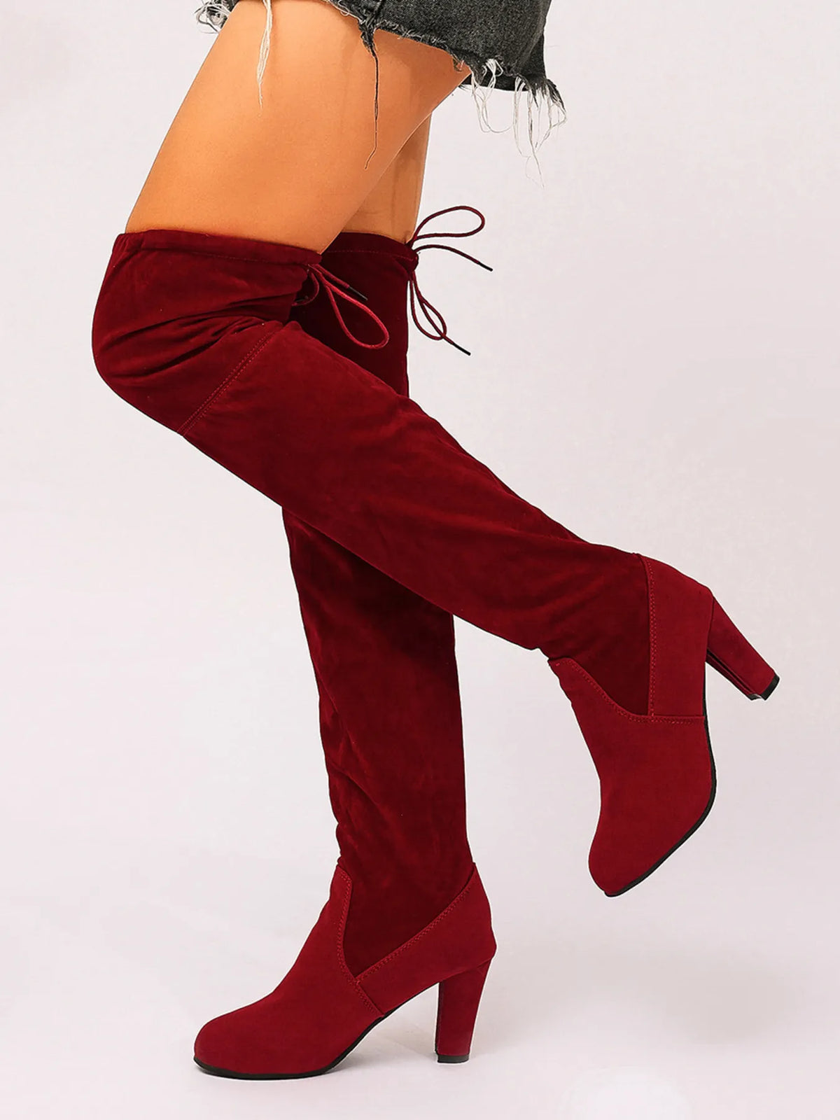 Dove Venturi — Suede Over-The-Knee High Heel Boots, alternate view 9