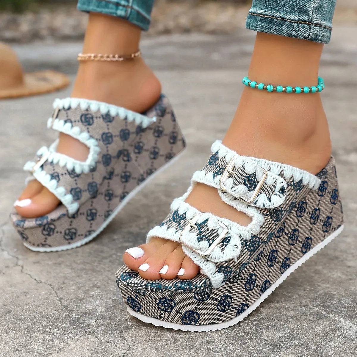 Finley Marino — Double Buckle Platform Sandals Fashion Footwear, alternate view 2
