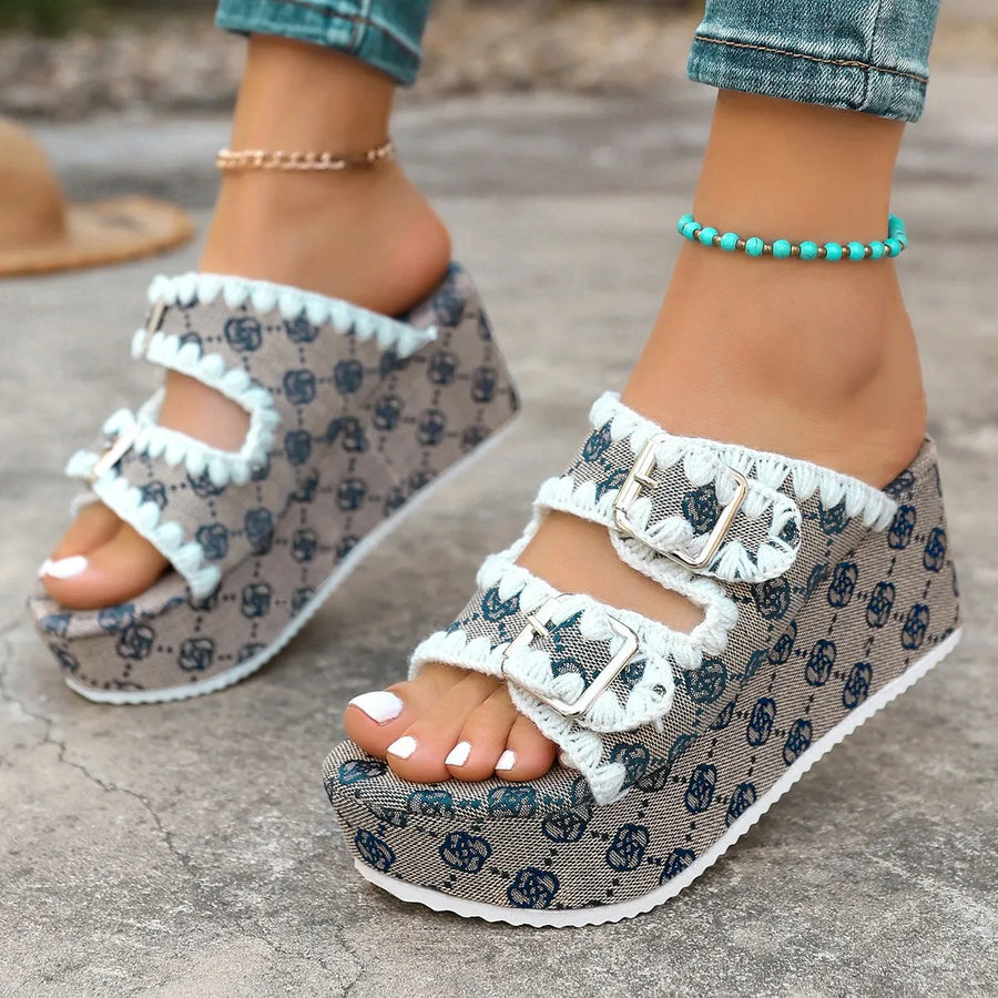 Finley Marino — Double Buckle Platform Sandals Fashion Footwear, alternate view 2