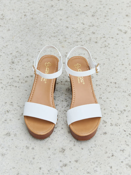 DDK Time After Time Wooden Platform Strap Heels - Opulent Empire