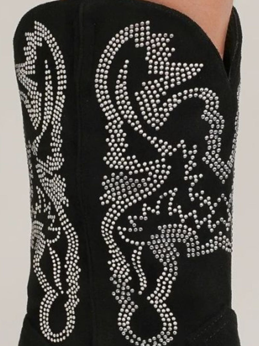 Beast Fashion Rhinestone Detail Point Toe Boots - Opulent Empire