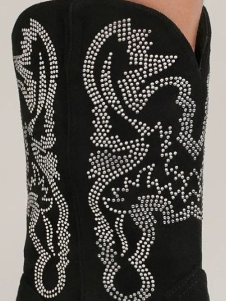 Beast Fashion Rhinestone Detail Point Toe Boots - Opulent Empire