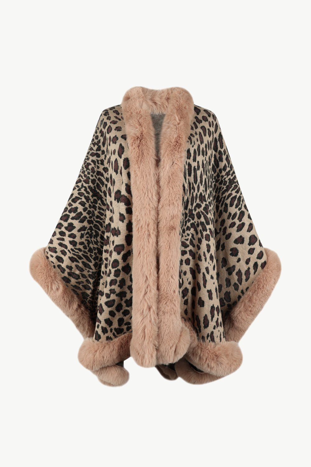 Sage Versailles — Leopard Open Front Poncho, alternate view 4