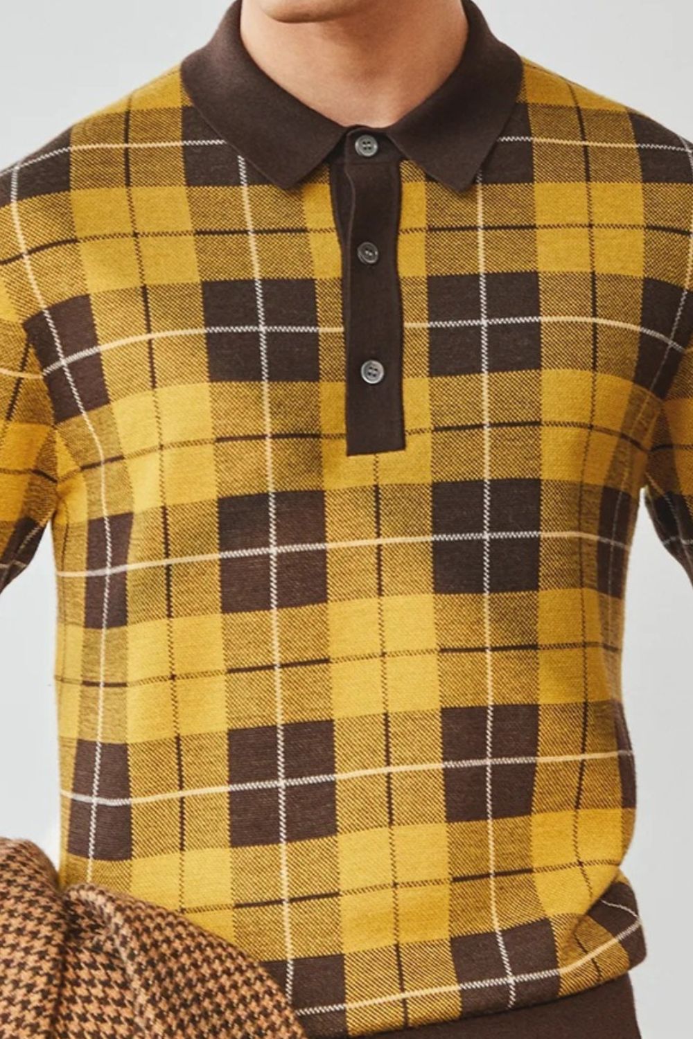 Raphael — Men's Plus Size Plaid Short Sleeve Polo Plaid Men's Tailored Shorts, alternate view 5