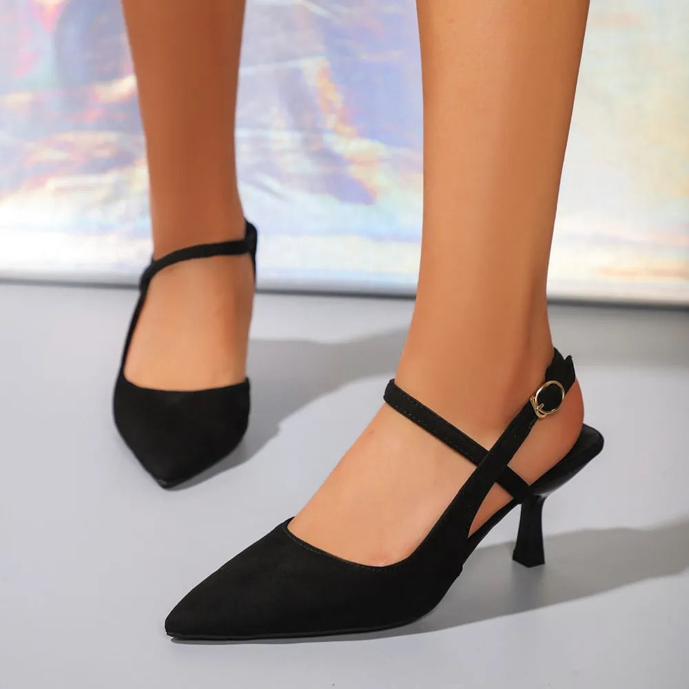 Ocean Fiorenza — Point Toe Slingback Pumps Black Fashion Footwear, alternate view 5