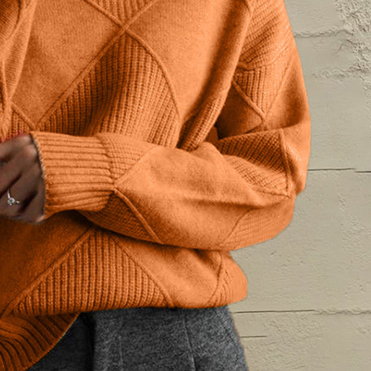 Emery Rivière — Geometric Turtleneck Long Sleeve Sweater, alternate view 14