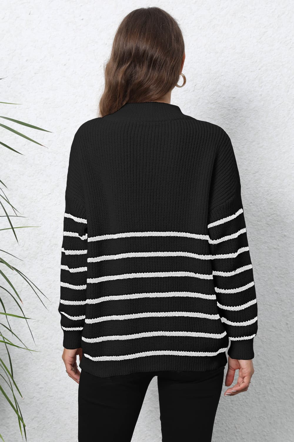 Hollis Rivière — Mock Neck Long Sleeve Zip-Up Sweater, alternate view 6