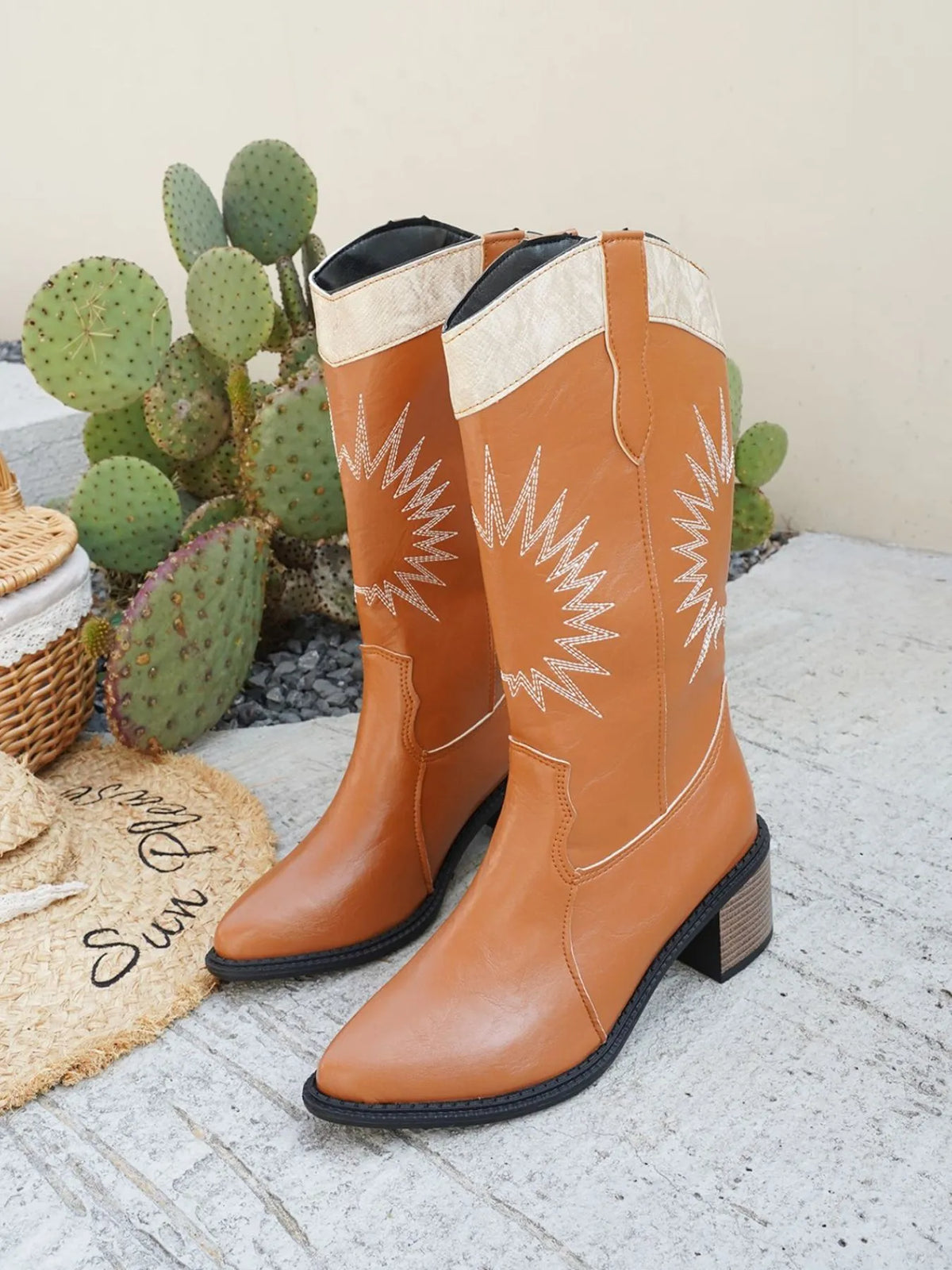 Noa Allegra — Point Toe Block Heels Boots Fashion Footwear, alternate view 9