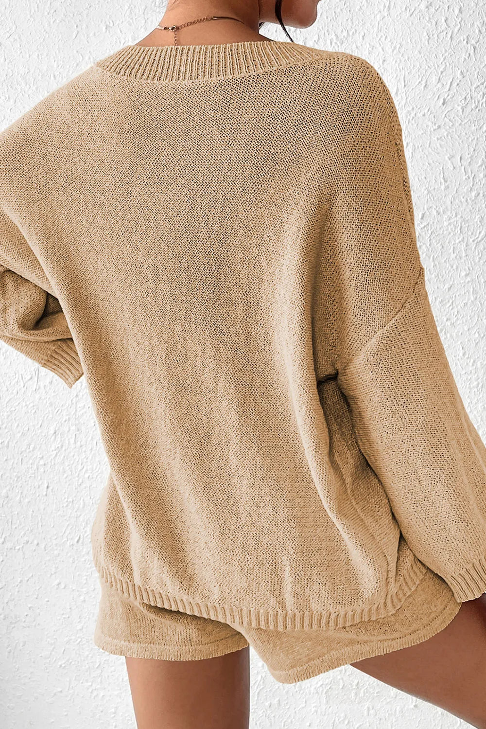 Monroe Bellamy — Round Neck Dropped Shoulder Sweater and Drawstring Pants Set, alternate view 2