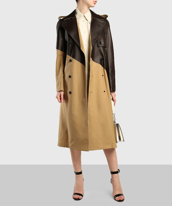 Kymara™ | Suit Collar Leather Trench Coat