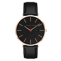 Alfred Sung Metropolitan Date Black Dial Black Leather Strap watch — Metropolitan Date Black Dial Black…