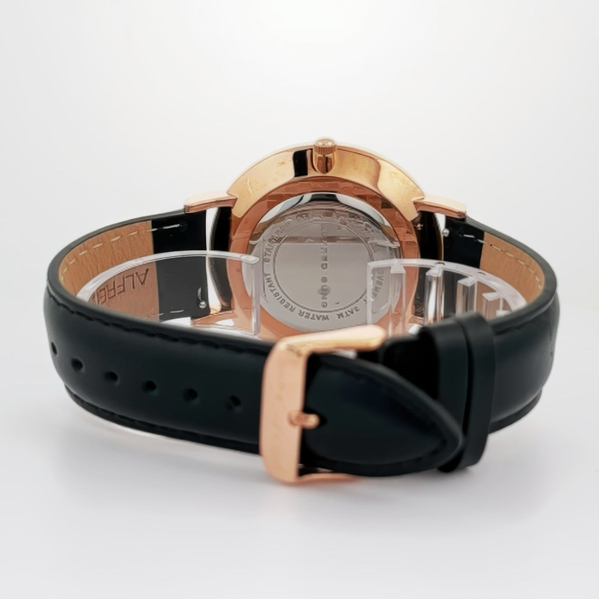 Alfred Sung Metropolitan Date Black Dial Black Leather Strap watch — Metropolitan Date Black Dial Black…, alternate view 3