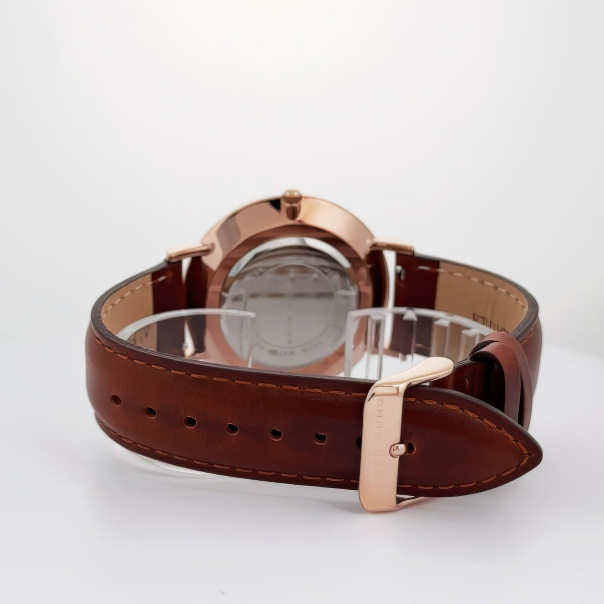 Alfred Sung Metropolitan Date Black Dial Brown Leather strap watch — Metropolitan Date Black Dial Brown…, alternate view 3