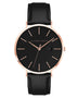 Alfred Sung Metropolitan Date Black Dial Black Leather strap watch