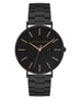 Alfred Sung Metropolitan Date Rosegold Accents Black Bracelet watch