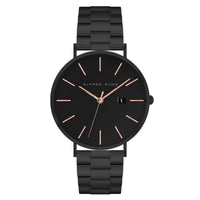 Alfred Sung Metropolitan Date Rosegold Accents Black Bracelet watch — Metropolitan Date Rosegold Accents Black…