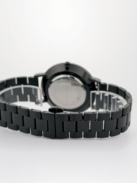 Alfred Sung Metropolitan Date Rosegold Accents Black Bracelet watch