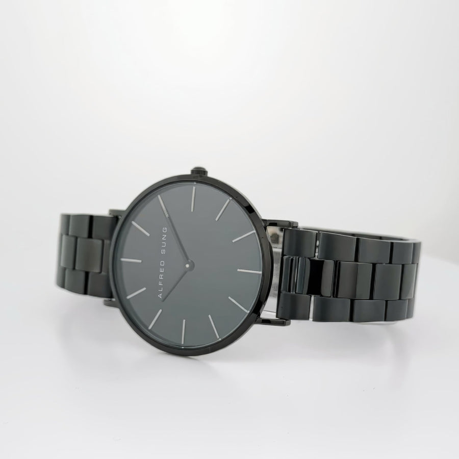 Alfred Sung Metropolitan Date Black Dial & Bracelet Stainless Steel watch — Metropolitan Date Black Dial &…, alternate view 2
