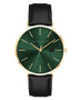 Alfred Sung Metropolitan Date Green Dial Black Leather Strap watch